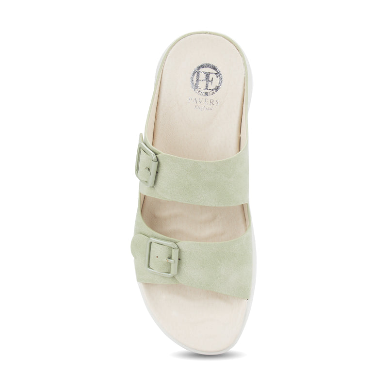 Polly naturale tone buckle strap mule