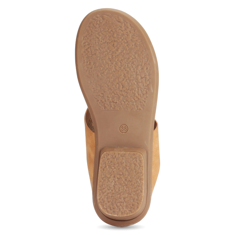 Carmel T-strap toepost wedge sandal
