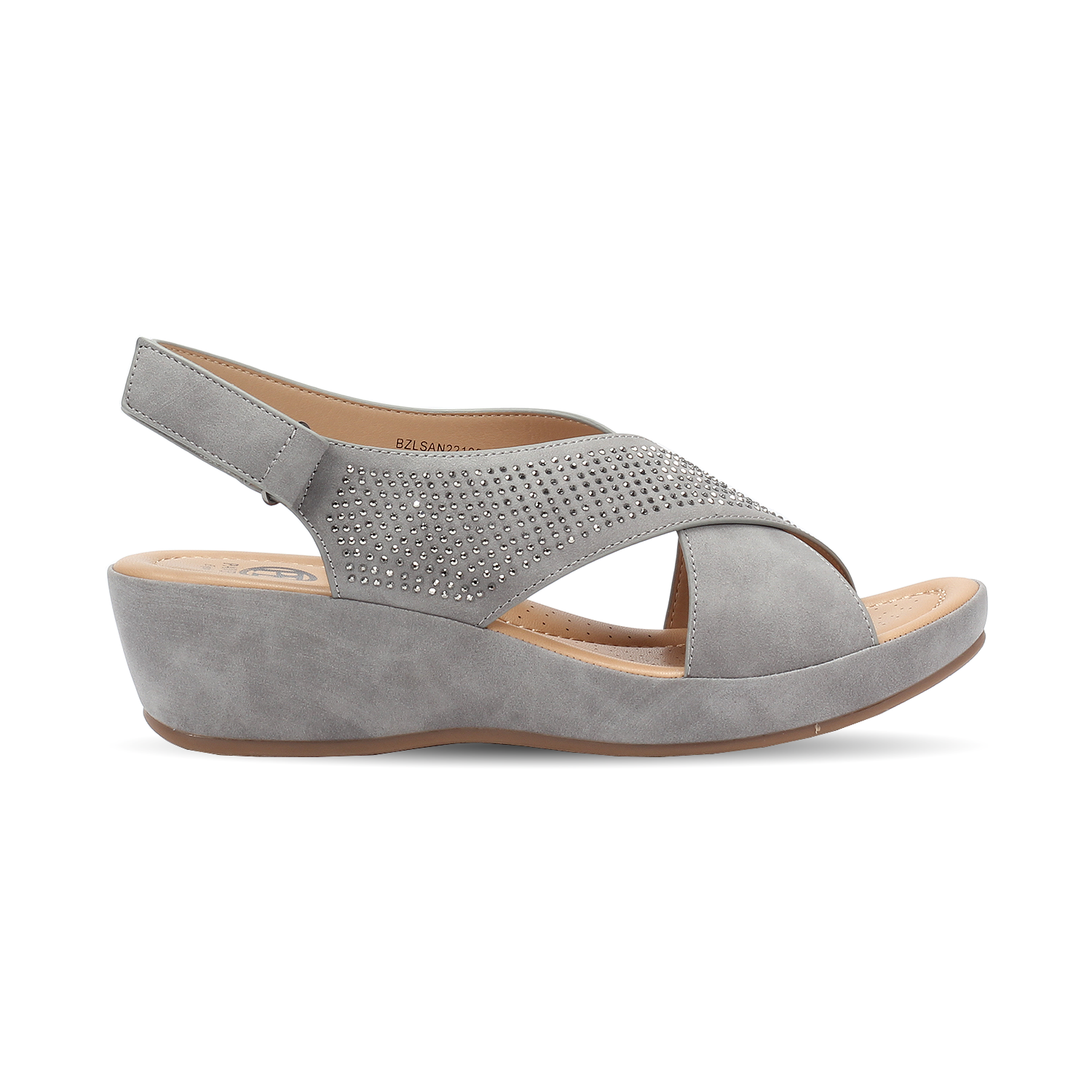 Women's grey wedge sandals hot sale