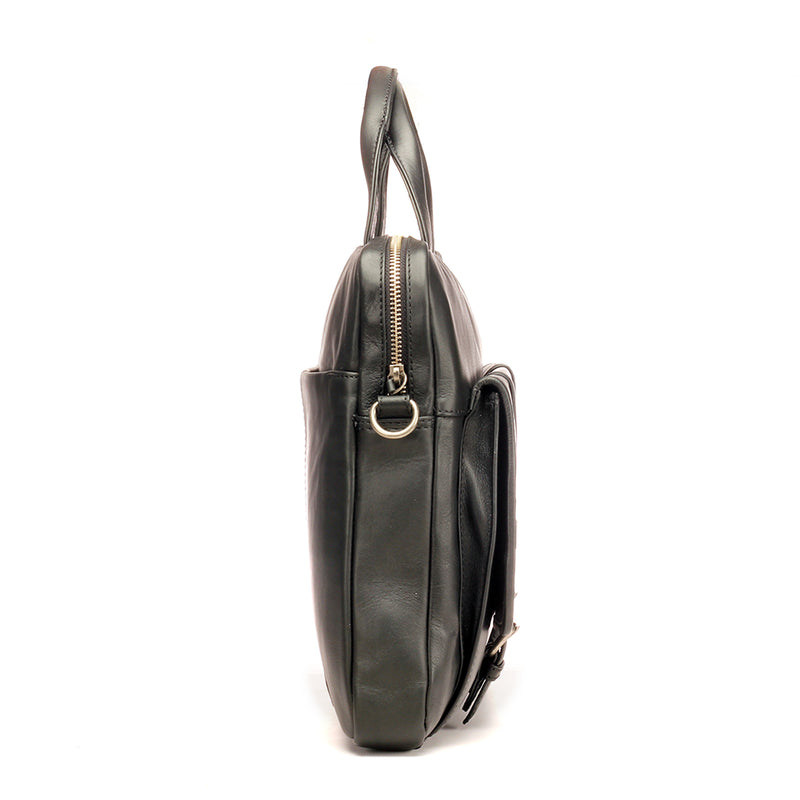Voguish Formal / Casual Leather Handbag for Men - Black