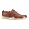 Leather textured lace-up shoes for men