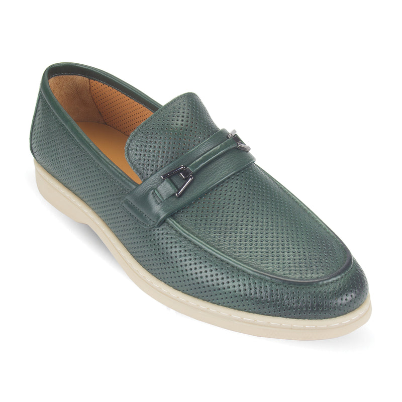 Duke textured leather casual slip-on loafer