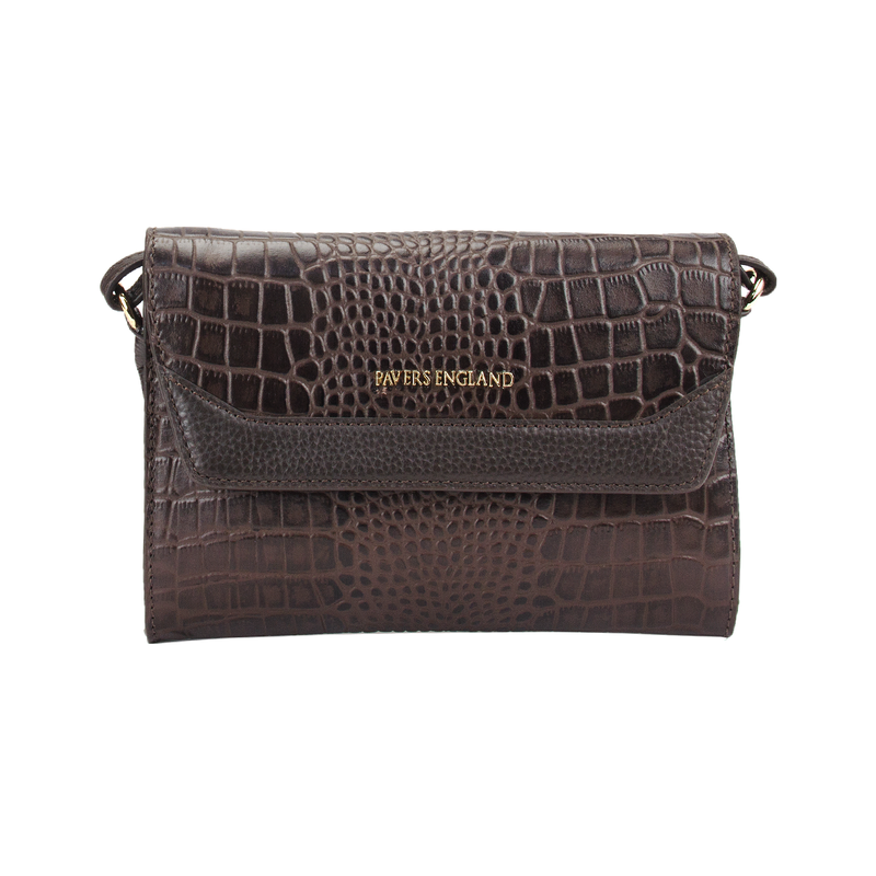 Mini Conch Croc Pattern Structured Sling Bag