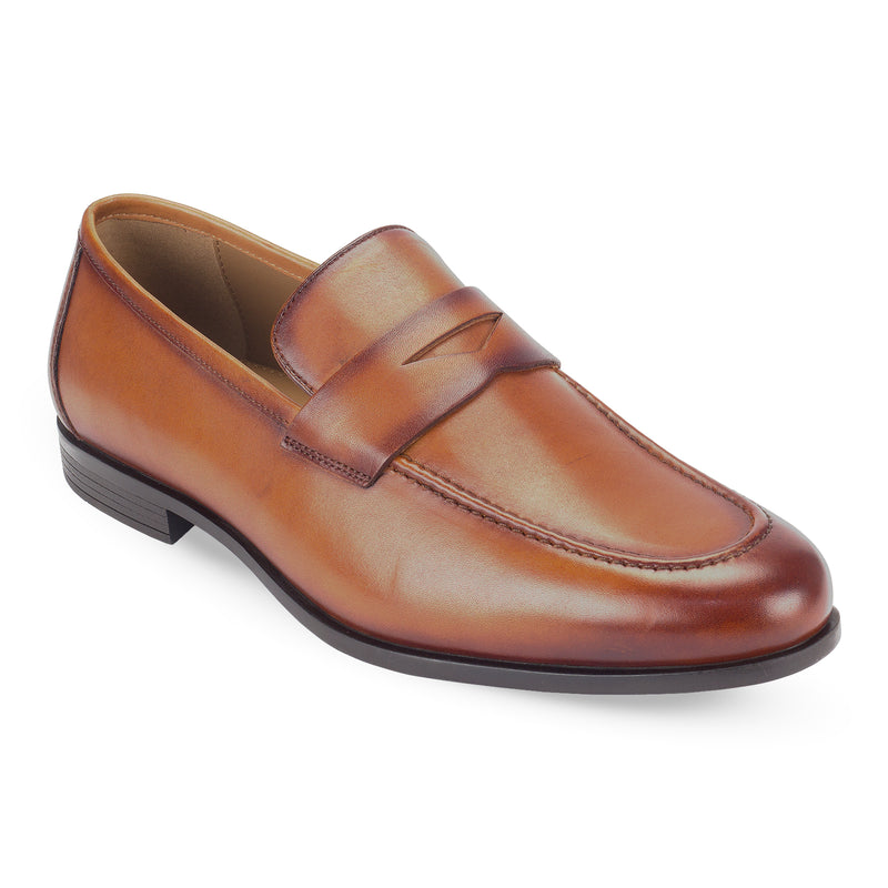 Shop the Lucien Gentry Formal Penny Loafer by Pavers England. These stylish leather loafer shoes are ideal formal loafers for men. Perfect mens shoes. Tan shoes. Buy now!