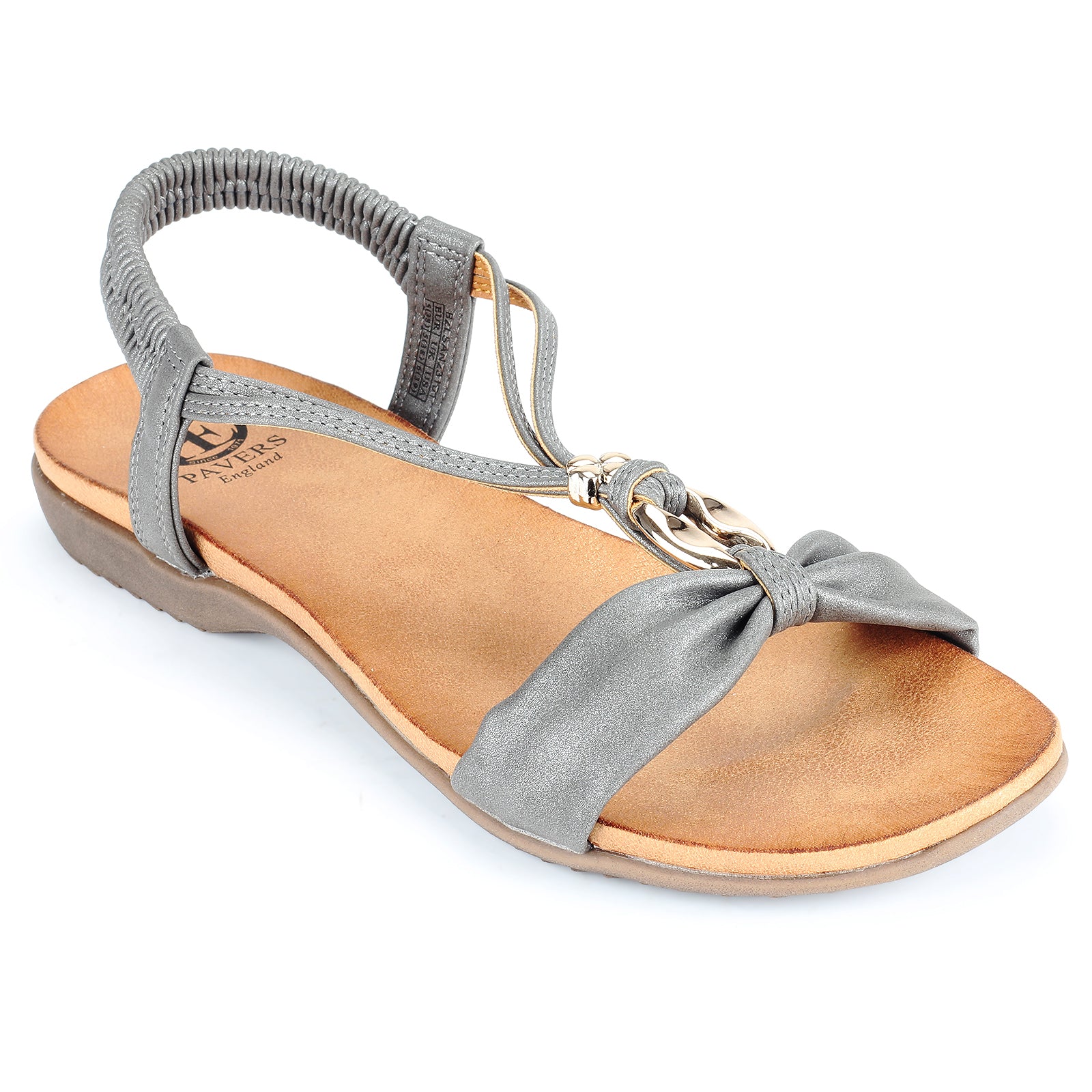 Fern women's metal embellished sandal Pewter - Main Image