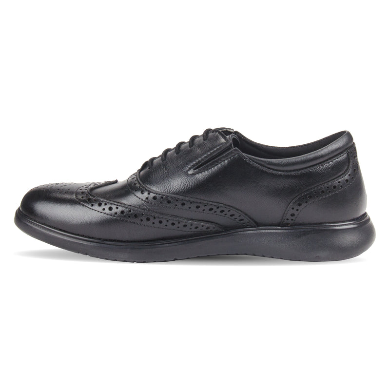 Men's deep cut leather lace-up padded brogues