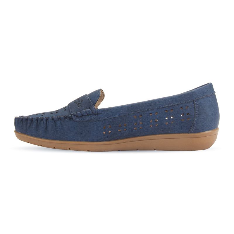 Discover the Quinn Hollow Perforated Casual Loafer by Pavers England. Stylish and comfy shoes for women from top shoe shops. Blue color. Shop now!