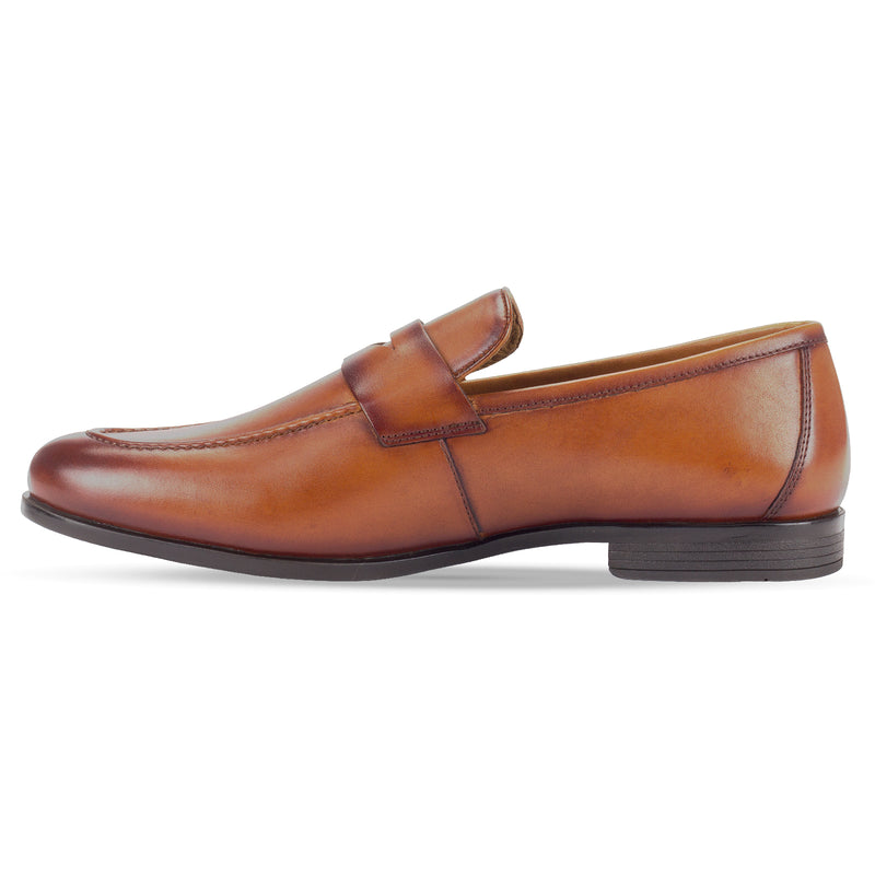 Shop the Lucien Gentry Formal Penny Loafer by Pavers England. These stylish leather loafer shoes are ideal formal loafers for men. Perfect mens shoes. Tan shoes. Buy now!