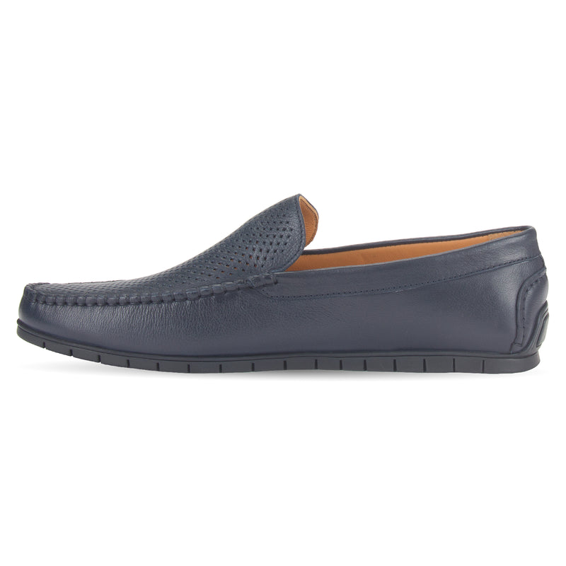 Bard mens perforated leather driving loafer