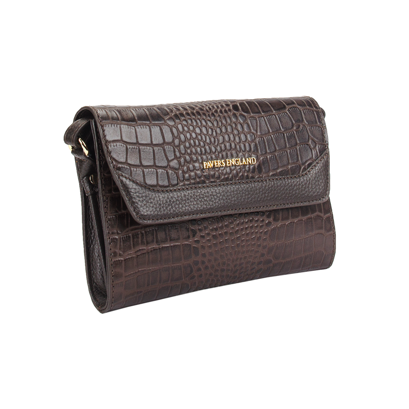 Mini Conch Croc Pattern Structured Sling Bag