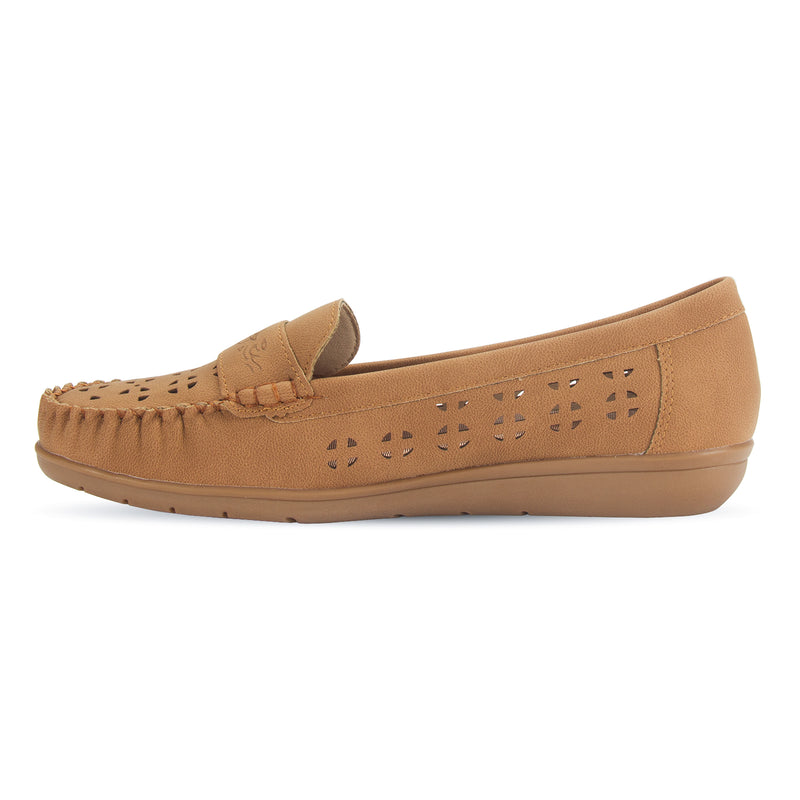 Discover the Quinn Hollow Perforated Casual Loafer by Pavers England. Stylish and comfy shoes for women from top shoe shops. Tan color. Shop now!