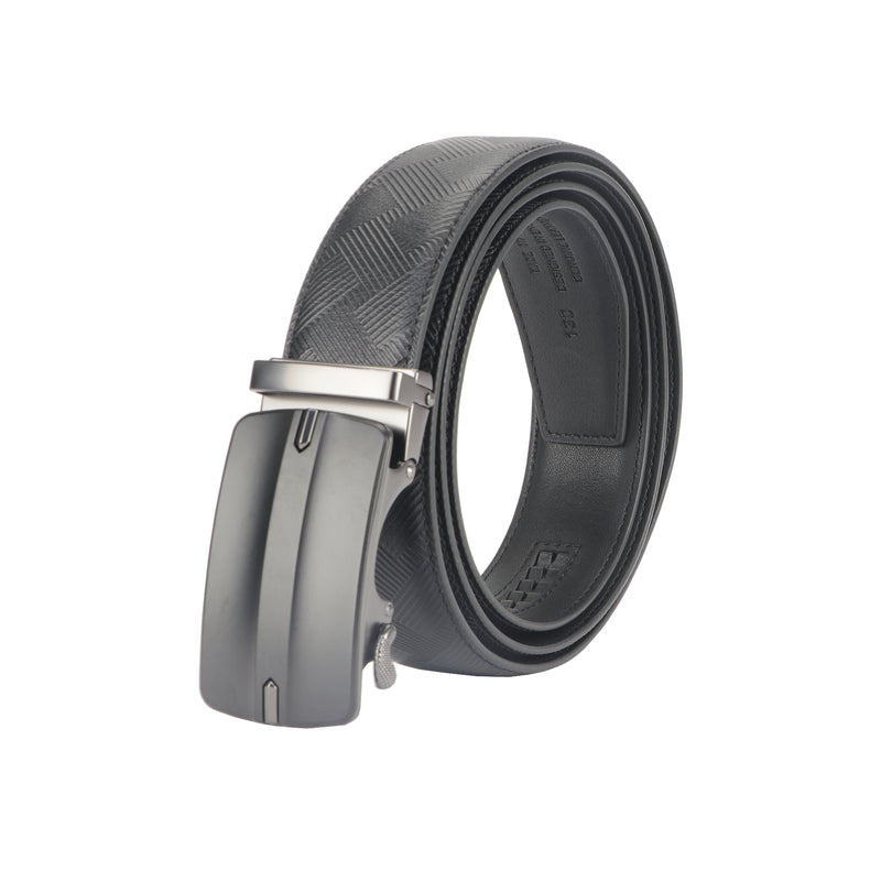 Premium leather auto lock buckle dress belt
