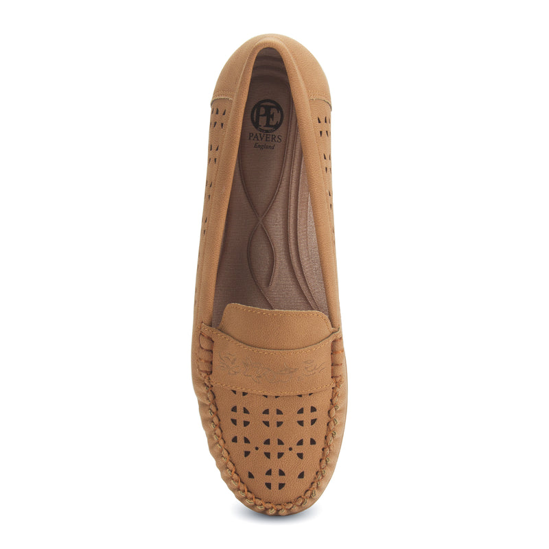 Discover the Quinn Hollow Perforated Casual Loafer by Pavers England. Stylish and comfy shoes for women from top shoe shops. Tan color. Shop now!