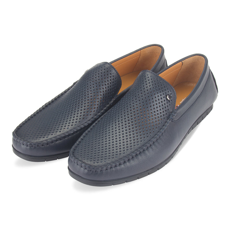 Bard mens perforated leather driving loafer