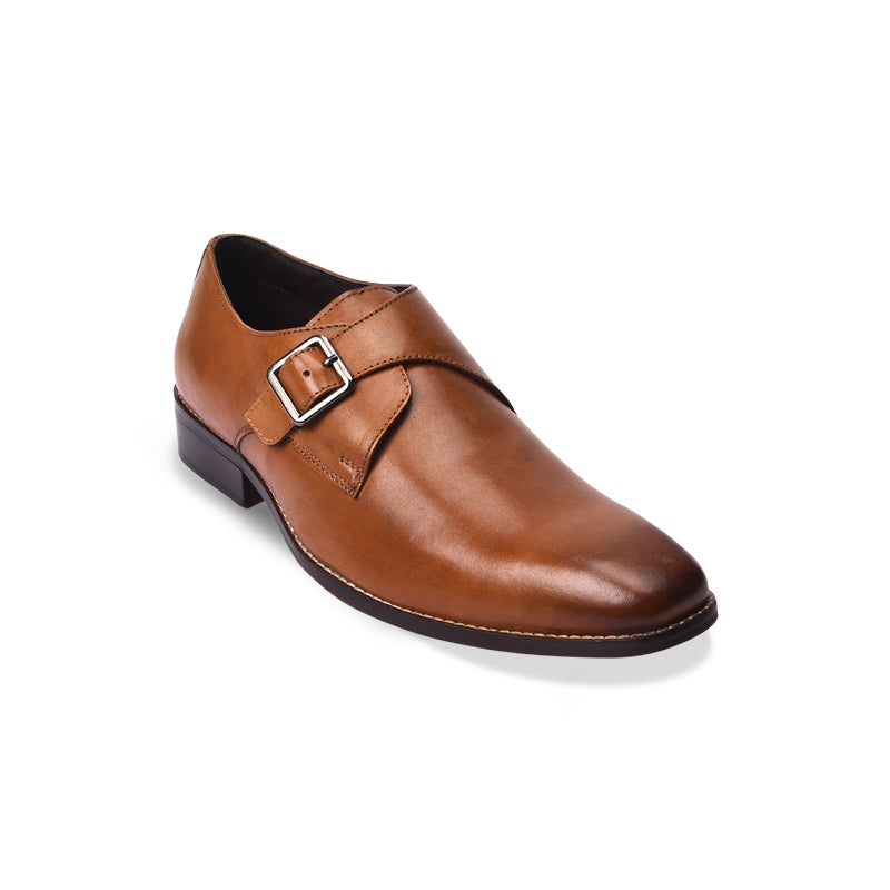 Single strap formal monk shoes