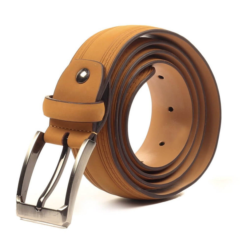 brown men leather belt for office