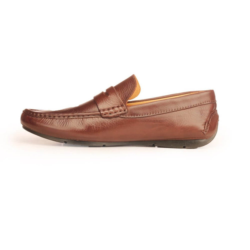 Leather driving men shoes brown