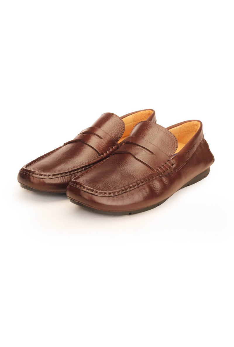 Slip-on driving men shoes brown