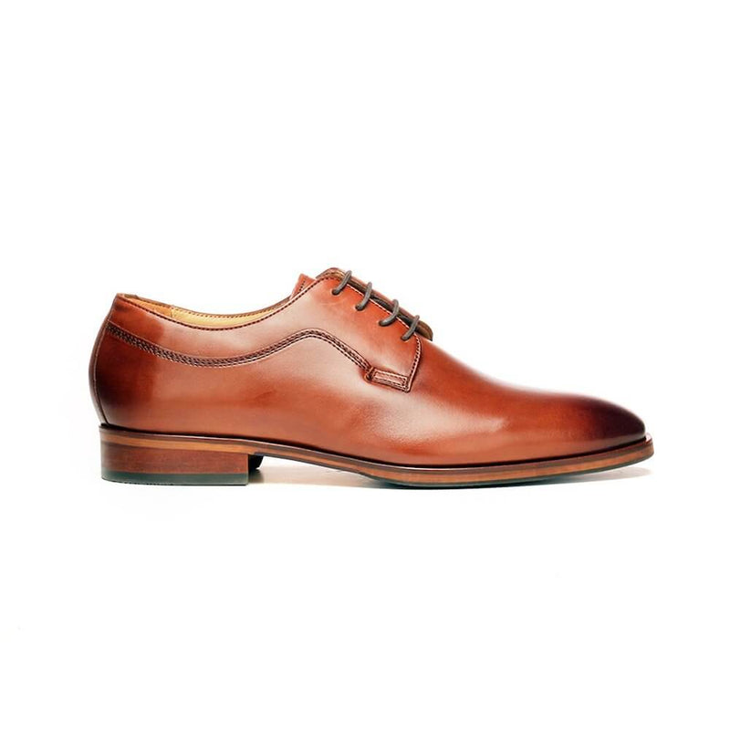 Brown Leather Lace-up Shoes for Men