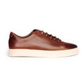 Low Top Leather Sneakers For Men - Coffee