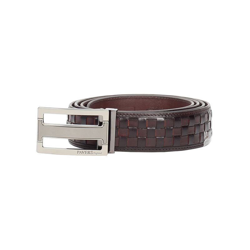 Weave Pattern Leather Belt