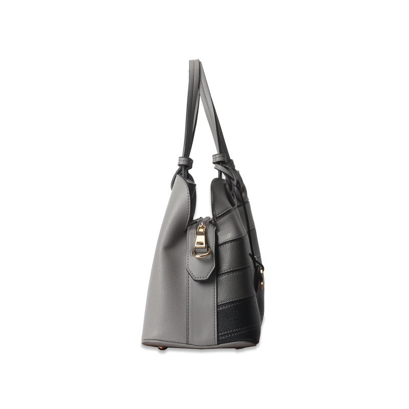 Stripped Synthetic tote bag - Black Multi