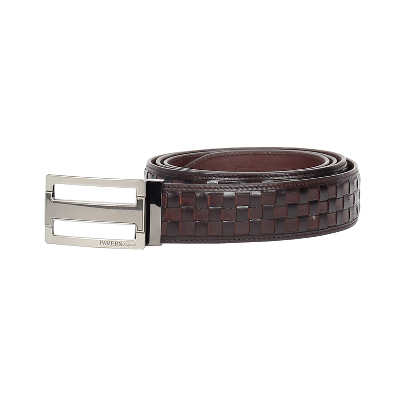 Weave Pattern Leather Belt