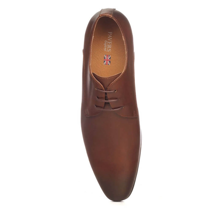 Brown Plain Toe Shoes For Men