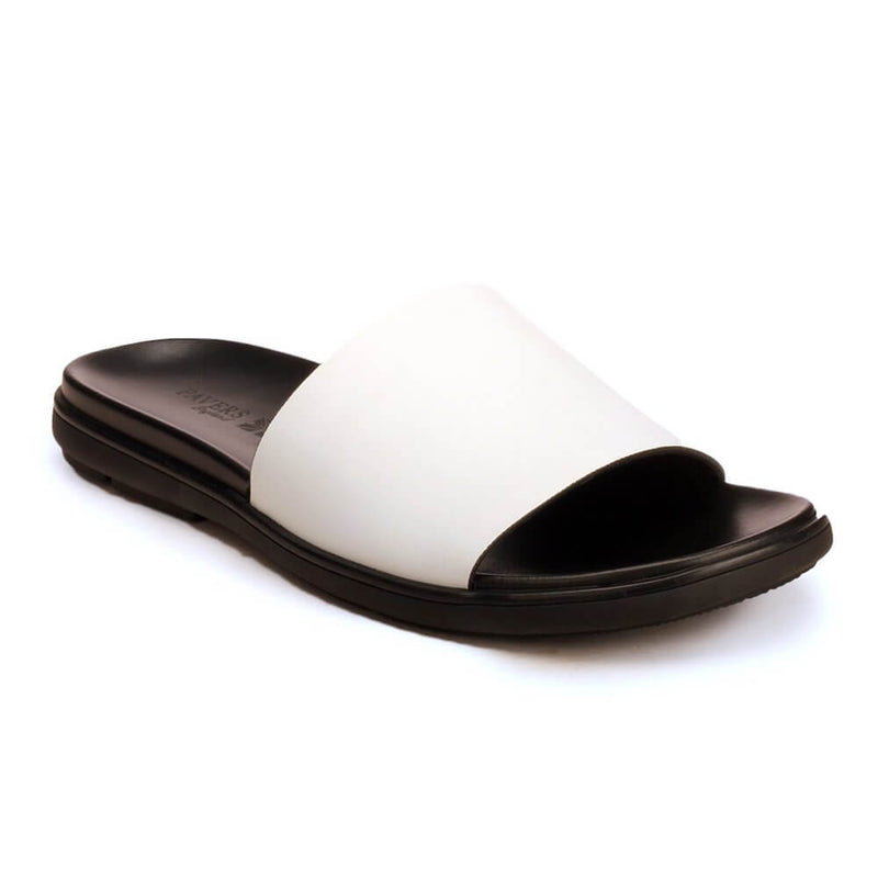 Leather Sliders Men White Colour