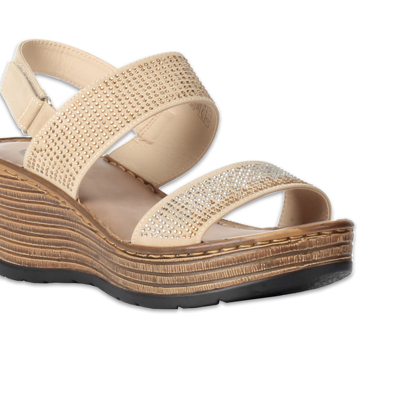Wedge sandals with Stud Embellishment