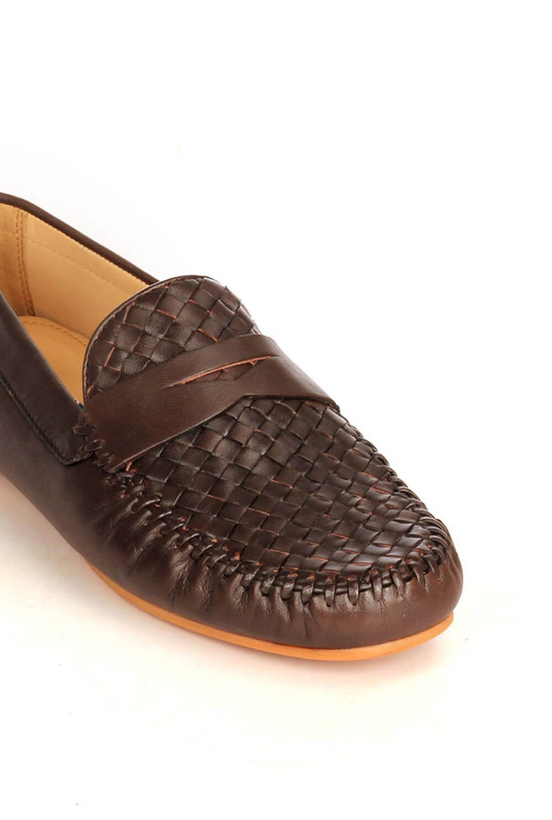 brown casual men loafer shoes