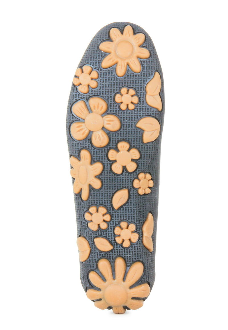 Women's Patterned Loafers-Black - Full Shoes - Pavers England