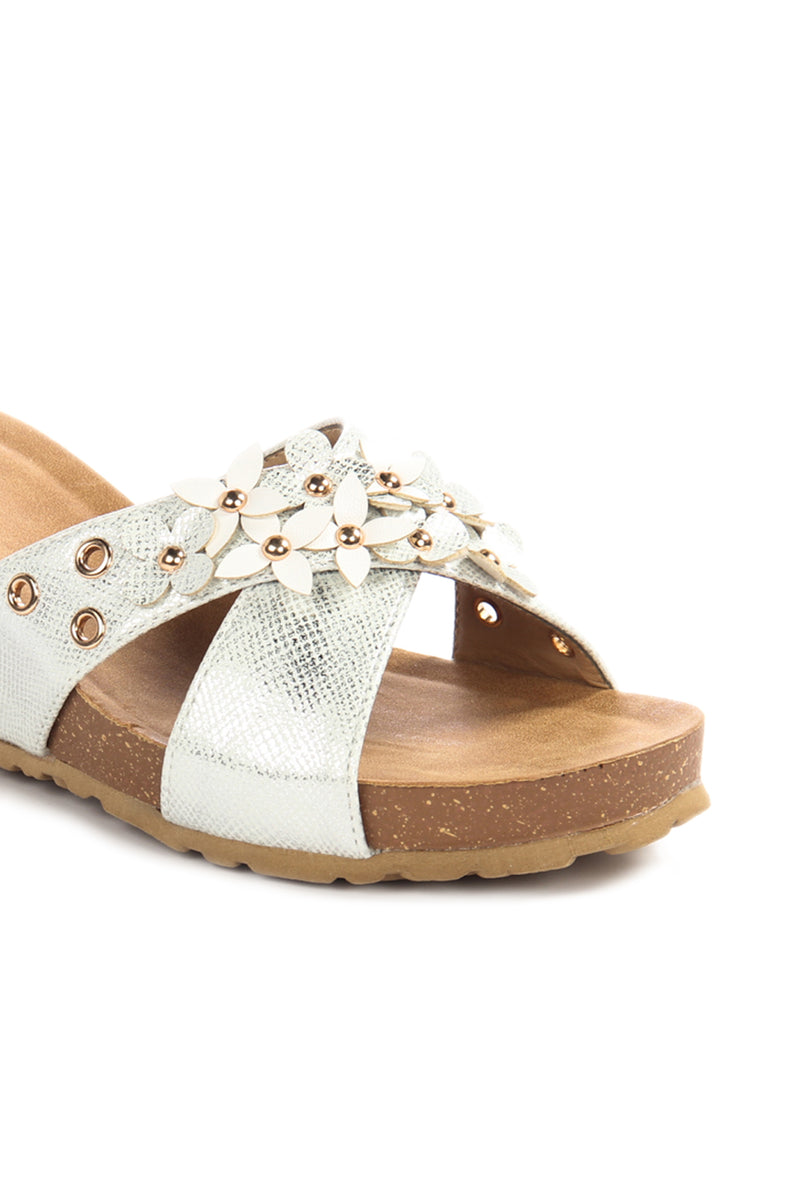 Textured Mule Wedges for Women - Pavers England