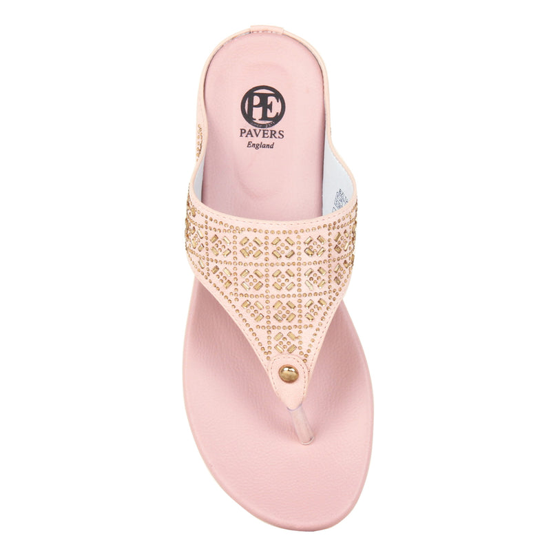 Women's Studded Toe Post Slippers - Toeposts - Pavers England