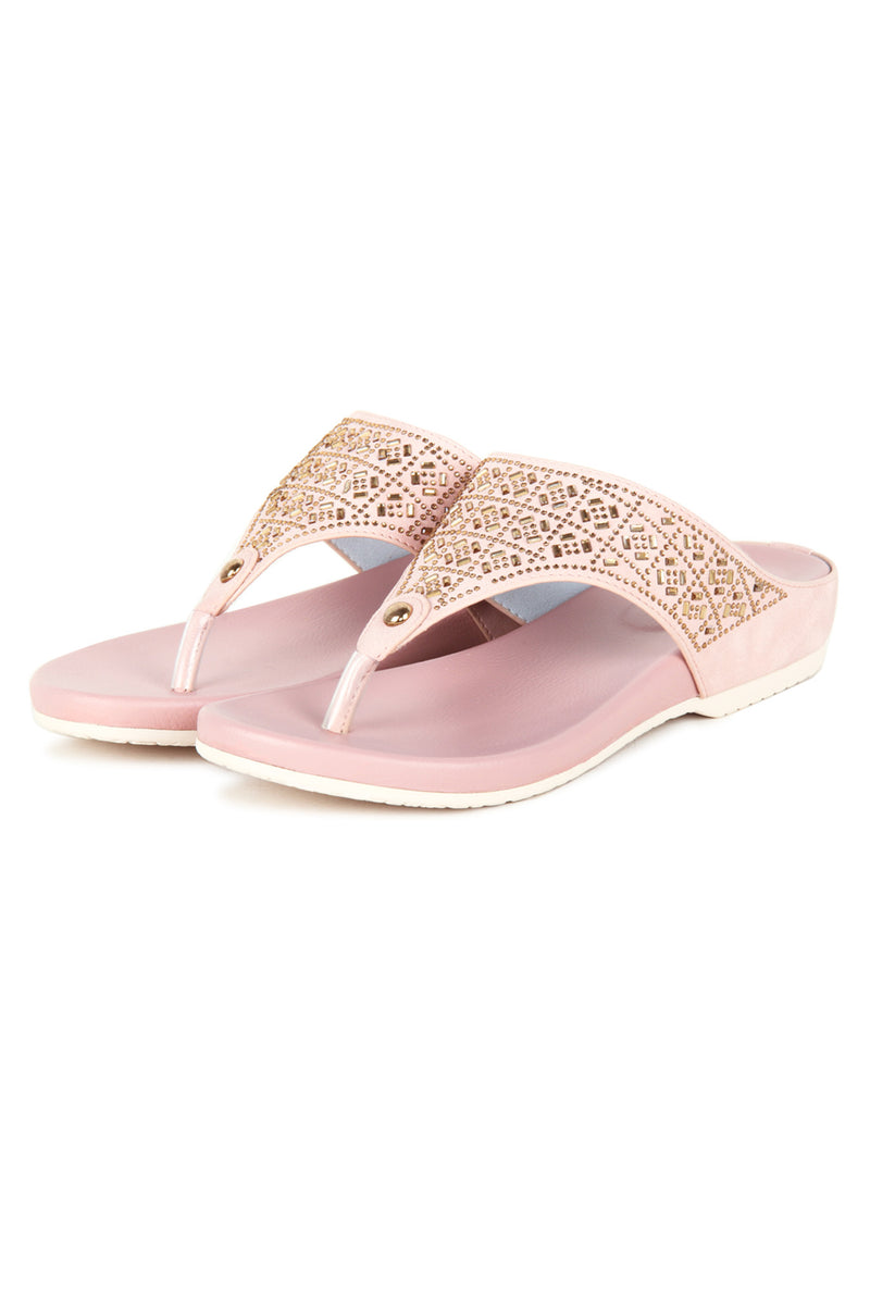 Women's Studded Toe Post Slippers - Toeposts - Pavers England