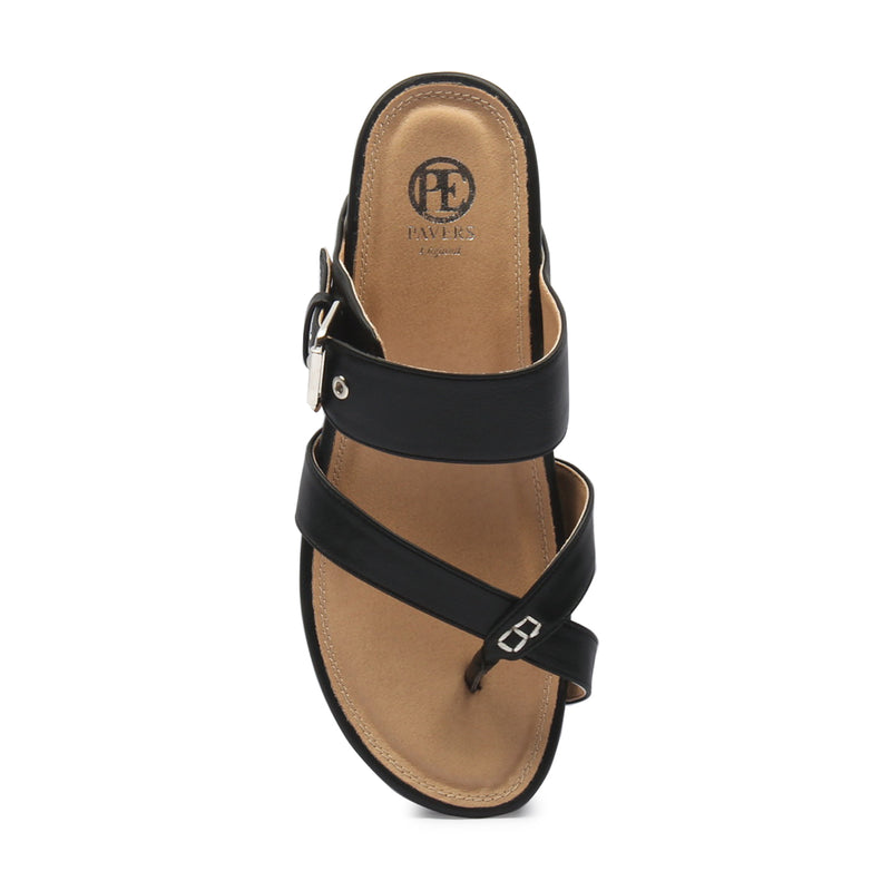 Women's Toepost Slippers-Black - Toeposts - Pavers England