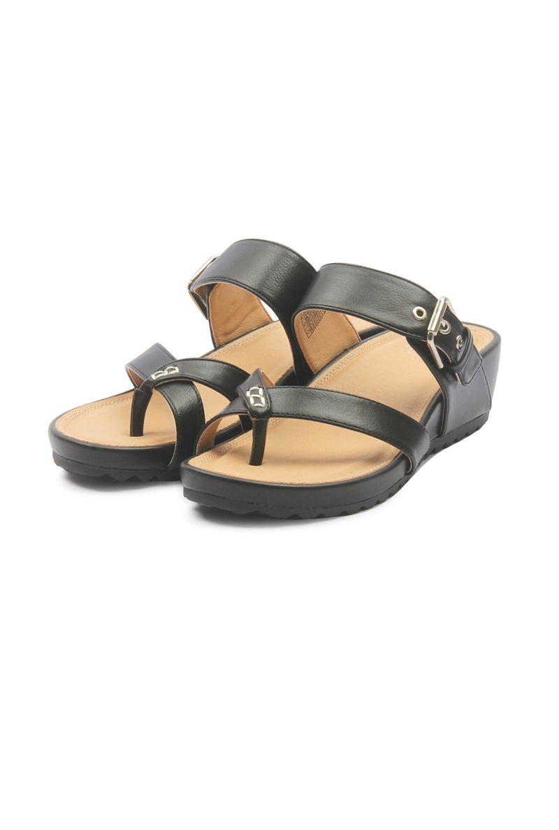 Women's Toepost Slippers-Black - Toeposts - Pavers England