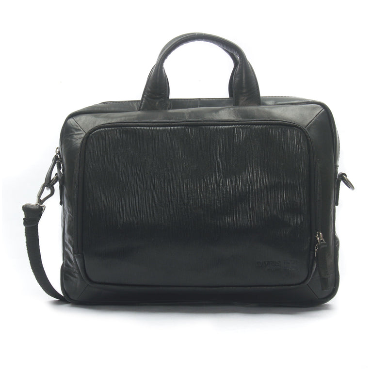 Men's Leather Laptop Bag-Black - Bags & Accessories - Pavers England