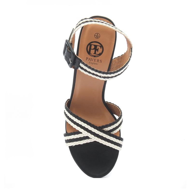PU Sandals with Heel for Women - Black - Heels - Pavers England