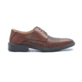 Men’s textured leather lace-up shoes with low heel