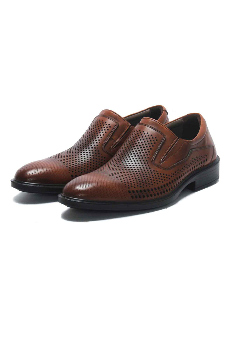 Low Heel Leather Slip-ons-Brown - Formal Loafers - Pavers England