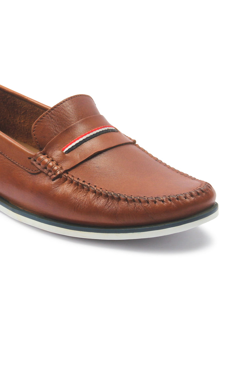 Men's Penny Loafers - Brown - Moccasins - Pavers England