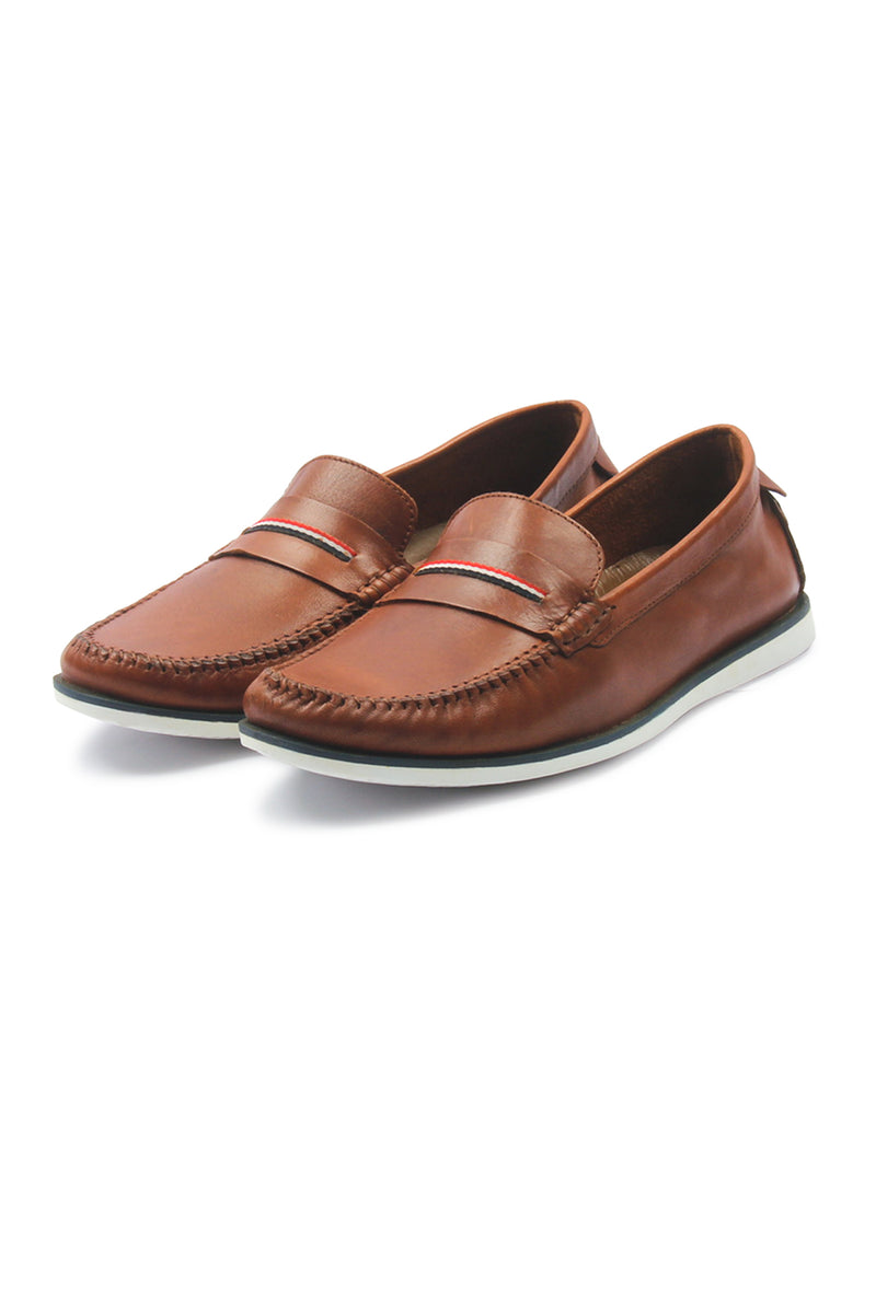 Men's Penny Loafers - Brown - Moccasins - Pavers England