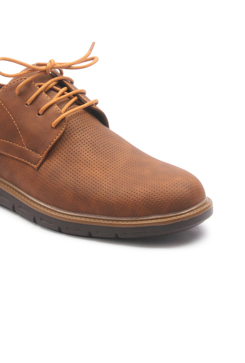 Men's Lace Up Derby Shoes for Casual Wear - Brown - Laced Shoes - Pavers England