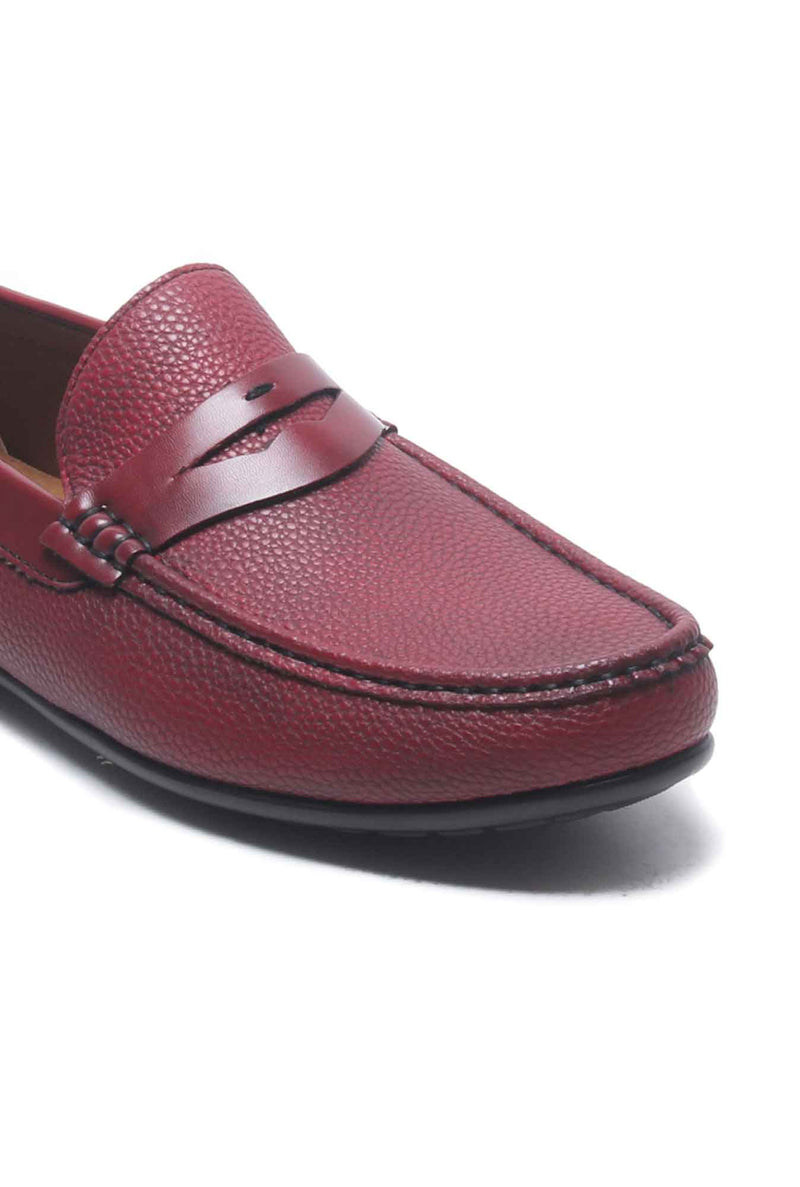 James Men's Casual Penny Loafers -  Red