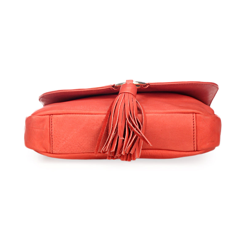 Stylish & Elegant Red Sling Bag with Tassels for Women