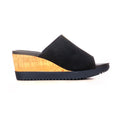 Women’s Leather Mules with High Heel for Casual / Formal use - Navy - Open Mules - Pavers England