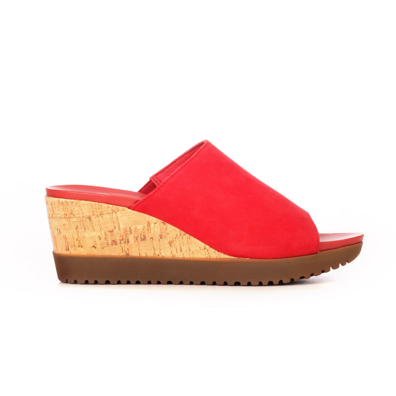 Women’s Leather Mules with High Heel for Casual / Formal use - Red