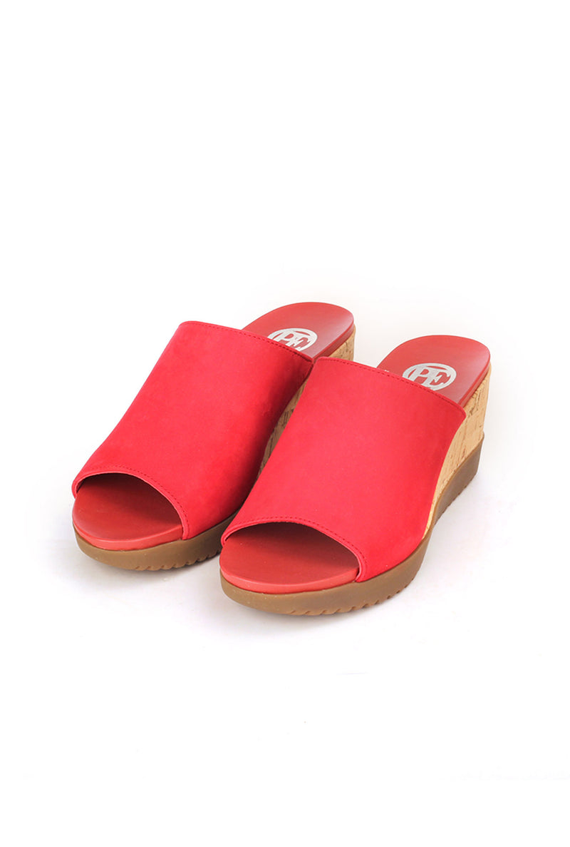 Women’s Leather Mules with High Heel for Casual / Formal use - Red
