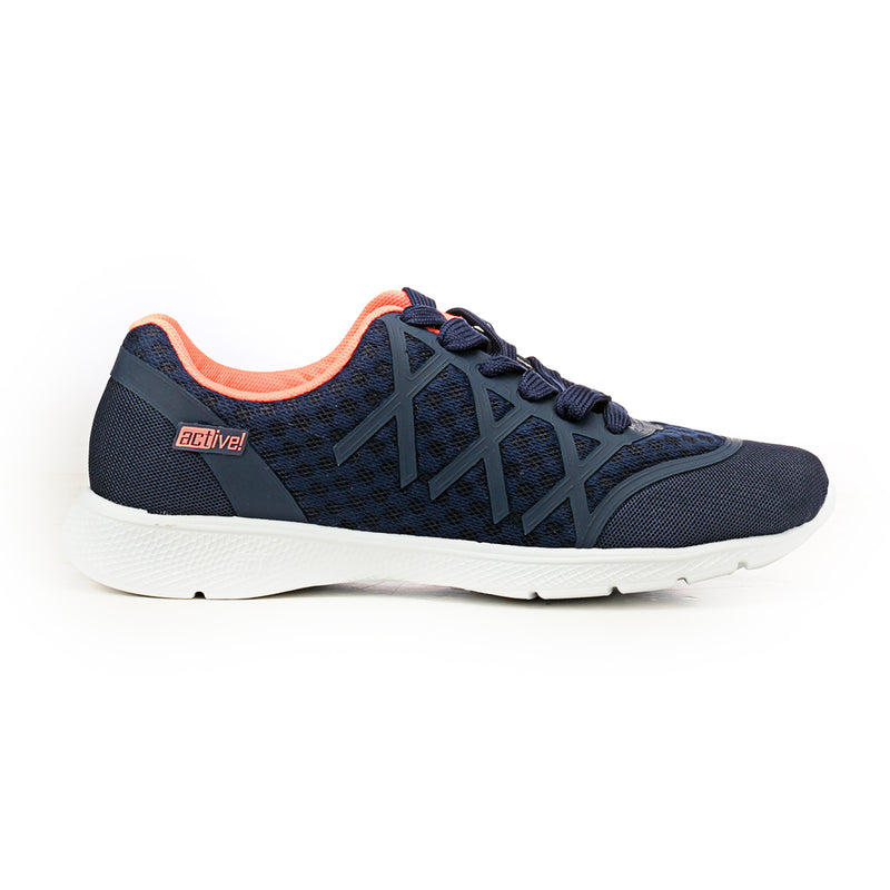 Casual Textile Lace-ups for Women - Navy - Sneakers - Pavers England